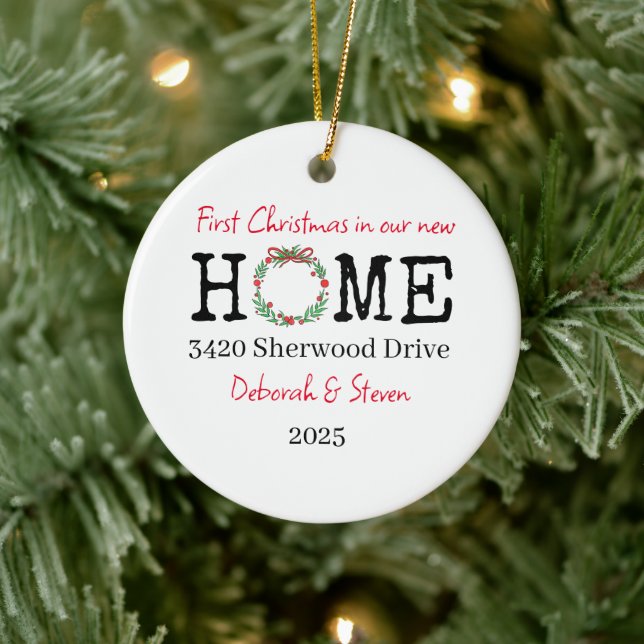 First Christmas New Home Personalised Ornament (Tree)