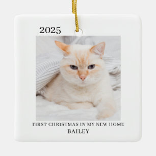 First Christmas New Home Pet Photo Ceramic Ornament