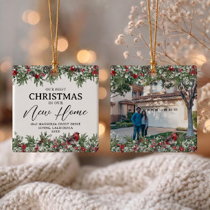 First Christmas New Home Photo Ceramic Ornament
