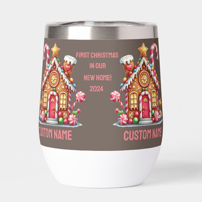 First Christmas new home quote ginger Water Bottle (Back)