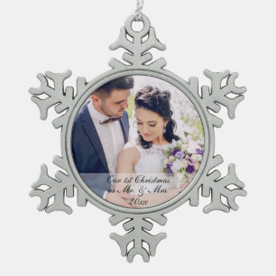 First Christmas Newlywed Wedding Photo Ornament MS