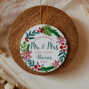First Christmas Newlyweds Ceramic Tree Decoration