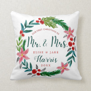 First Christmas Newlyweds Cushion