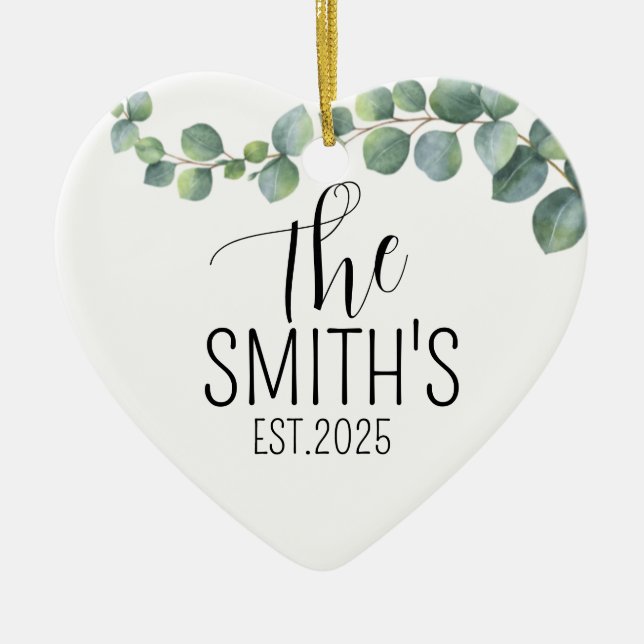 First Christmas, Newlyweds, Engagement  Ceramic Tree Decoration (Front)