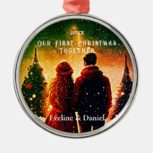 First Christmas Newlyweds romantic couple Ornament