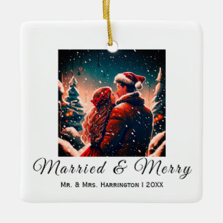 First Christmas Newlyweds romantic couple Ornament