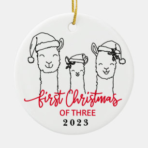 First Christmas of Three Llama Family Ornament