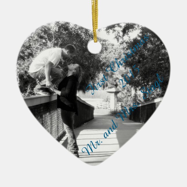 First Christmas Ornament...............customise Ceramic Tree Decoration (Front)