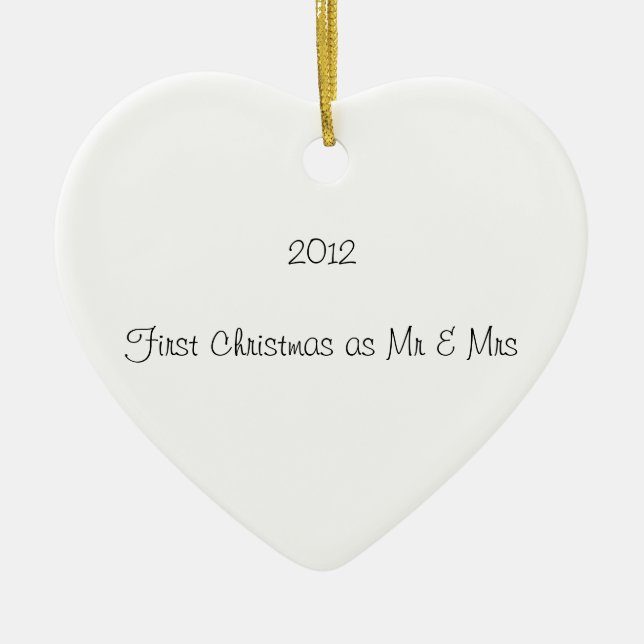 First Christmas Ornament for newly married couple (Front)