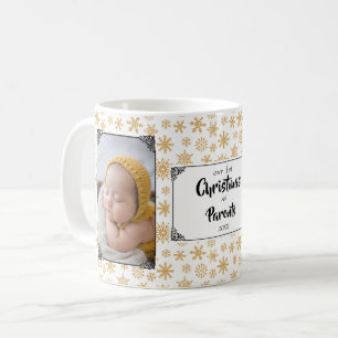 First Christmas Parents Snowflakes Photo  Coffee M Coffee Mug