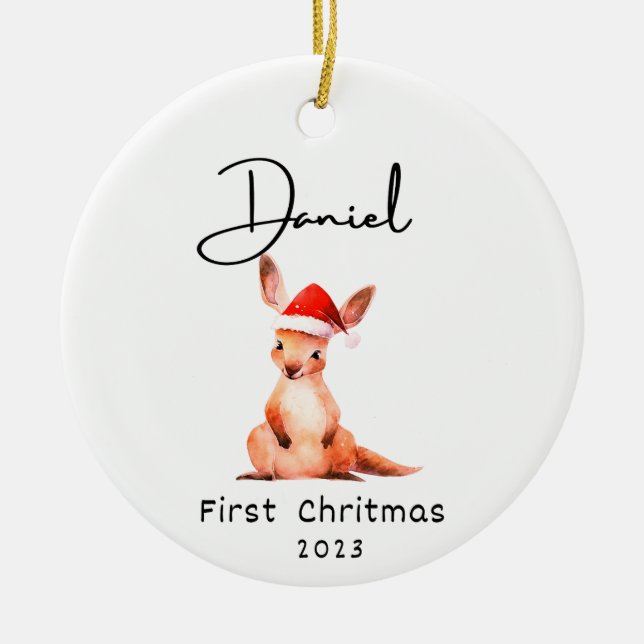 First Christmas, Personalised Baby's Name Ornament (Front)