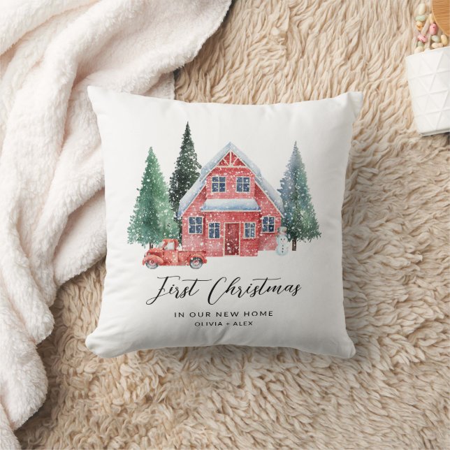 First Christmas Personalised Christmas New Home  Cushion (Blanket)