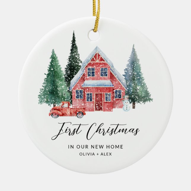 First Christmas Personalised Ornament New Home Gif (Front)