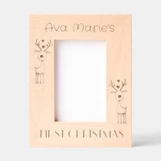 First Christmas, Personalized 4 x 6" Portrait Etched Frames