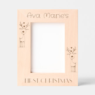 First Christmas, Personalized 5 x 7" Portrait Etched Frames