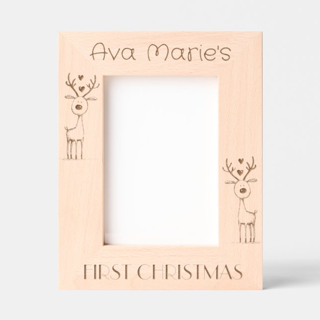 First Christmas, Personalized  5 x 7" Portrait  Etched Frames (Front)