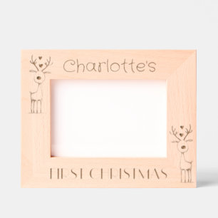 First Christmas, Personalized 7 x 5" Landscape Etched Frames