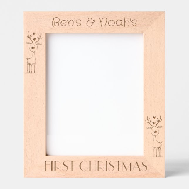 First Christmas, Personalized  8 x 10" Portrait  Etched Frames (Front)
