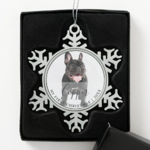 First Christmas Pet Photo Script Name Ornament