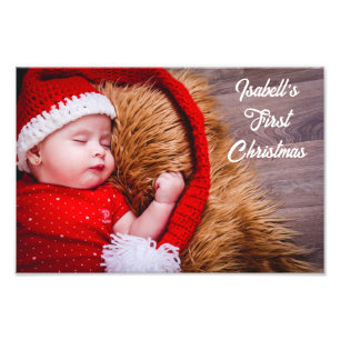 First Christmas Photo Enlargement with Overlay Print