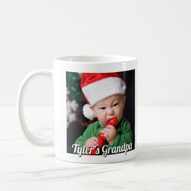 First Christmas Photo Grandpa Coffee Mug (Left)