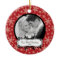 First Christmas Photo Ornament Snowflakes Red