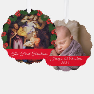 First Christmas Photo Tree Decoration Card