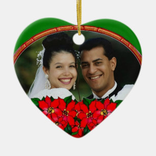 First Christmas Poinsiettas Photo Frame Ornament