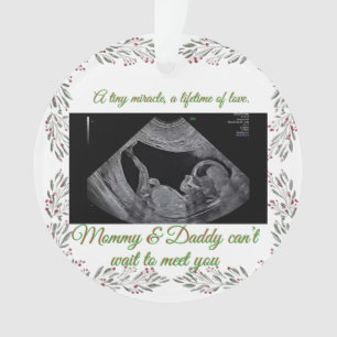 First Christmas Pregnancy Ultrasound Photo Holiday Ornament