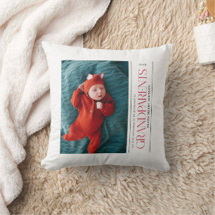 First Christmas Promoted Grandparents Daddy Photo Cushion