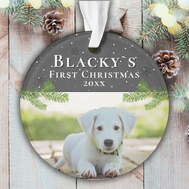 First Christmas Puppy Christmas Photo Ornament (Creator Uploaded)