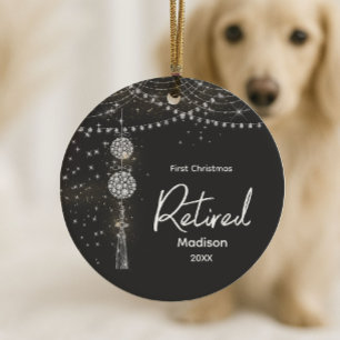 First Christmas retired elegant black glittery Ceramic Tree Decoration