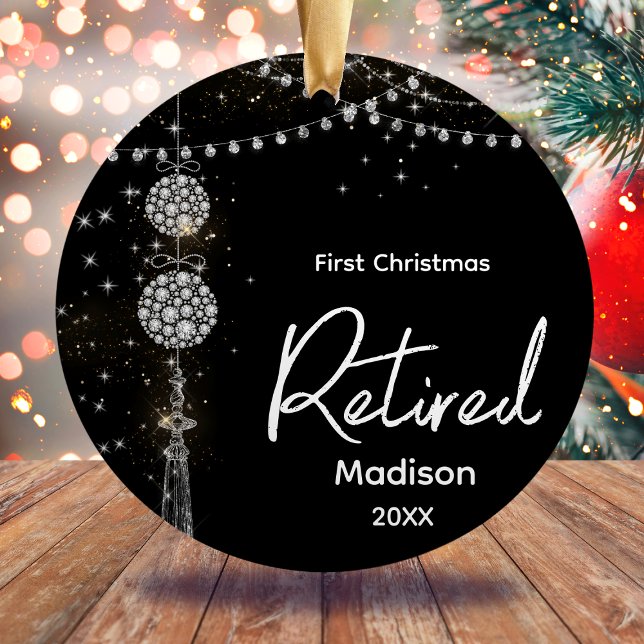 First Christmas retired elegant black glittery  Ceramic Tree Decoration (Creator Uploaded)