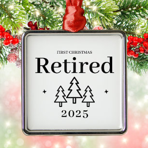 First Christmas Retired Retirement Keepsake Metal Tree Decoration