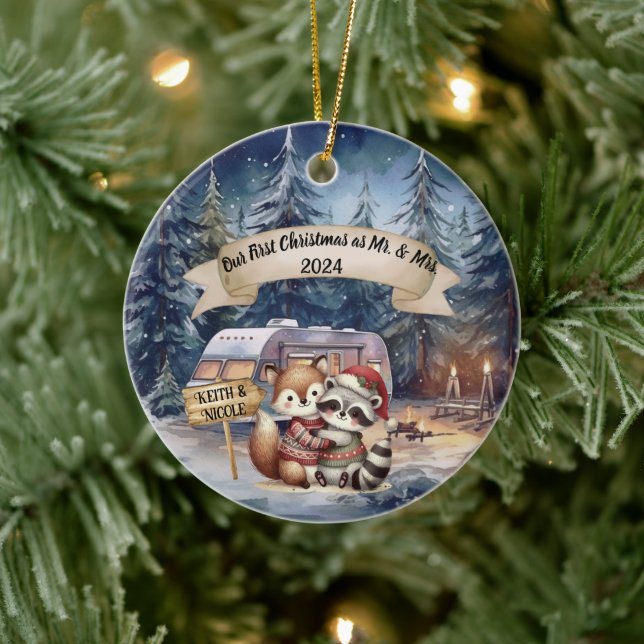 First Christmas RV Couple Newlywed Ornament (Tree)