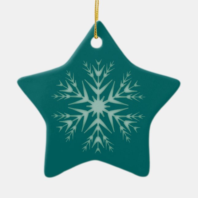 "First Christmas" - Snowflake [b] Ceramic Tree Decoration (Front)