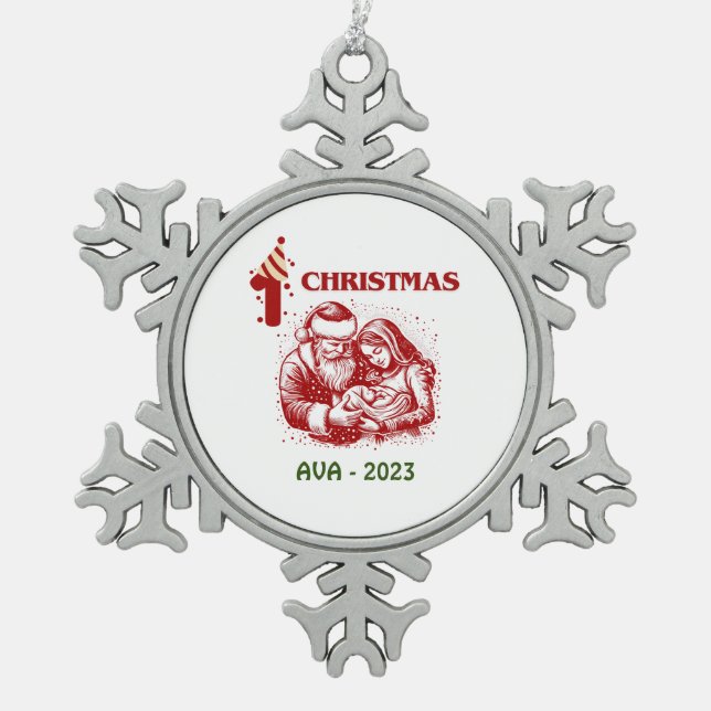 FIRST CHRISTMAS SNOWFLAKE PEWTER CHRISTMAS ORNAMENT (Front)