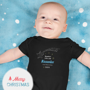 First Christmas Sweetest Star Comet  Baby Bodysuit
