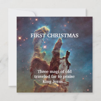 First Christmas Three Magi of Old Travelled Far Card