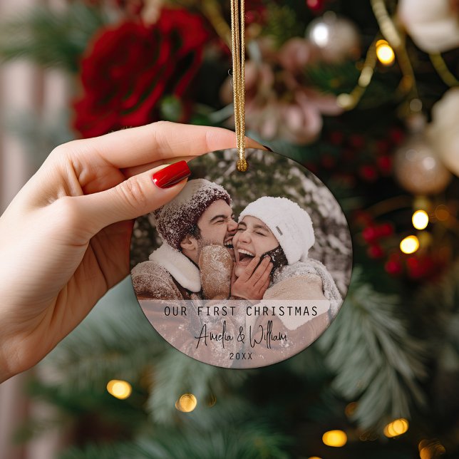 First Christmas Together | 2 Photo Holiday Tree Ornament (Creator Uploaded)