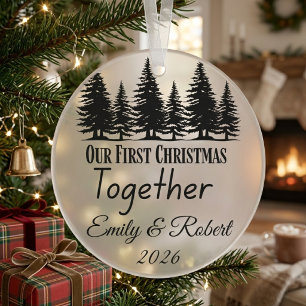 First Christmas Together Couple Custom minimalist Ornament