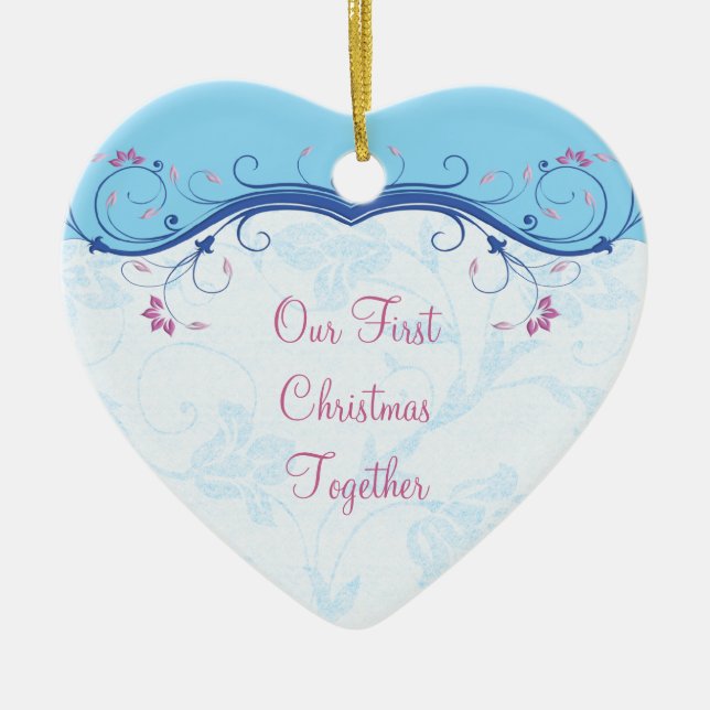 First Christmas Together Heart Wedding Ornament (Front)