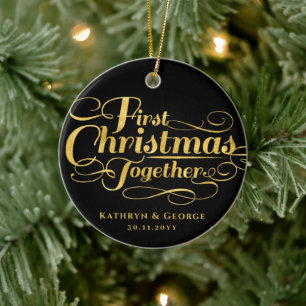 First Christmas Together Holiday Photo Ornament