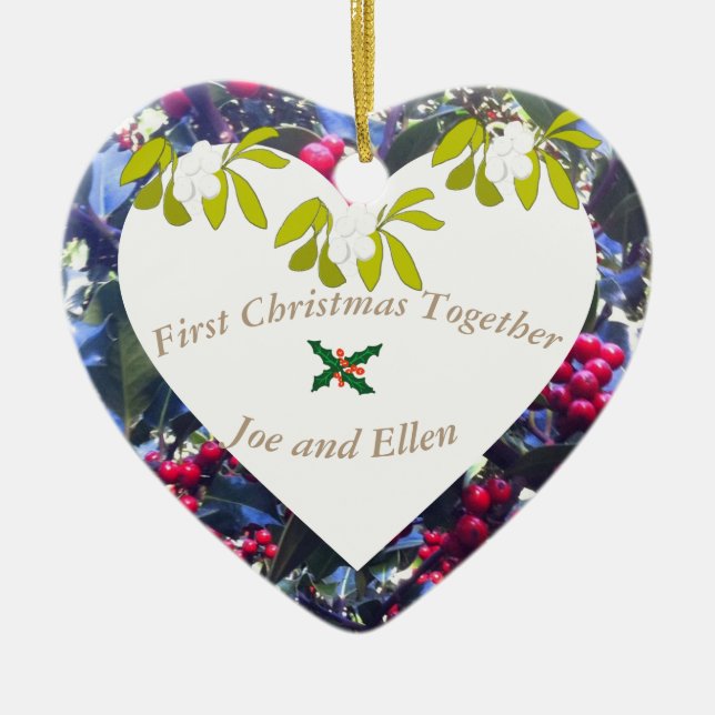 First Christmas Together Keepsake Ceramic Tree Decoration (Front)