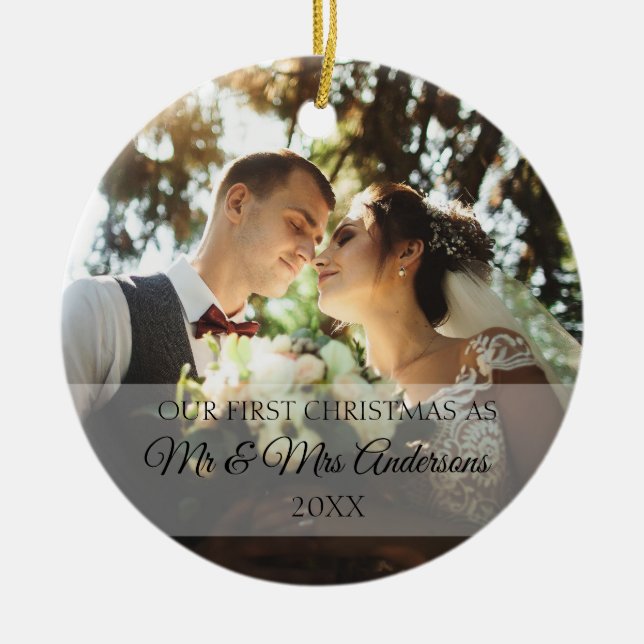 First Christmas Together Personalised Ceramic Tree Decoration (Front)