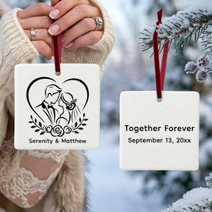 First Christmas Together Personalised Wedding Gift Ceramic Ornament