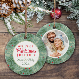 First Christmas Together Photo Ceramic Tree Decoration