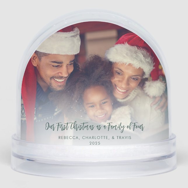 First Christmas Together Photos with Pet Custom Snowglobe (Front)
