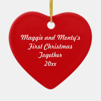 First Christmas Together ~ Red Heart Ceramic Tree Decoration