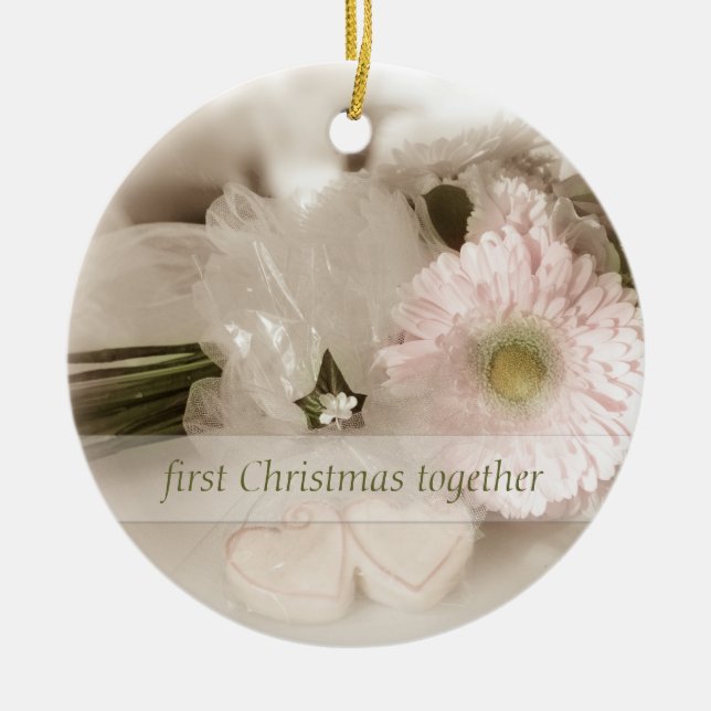 First Christmas together - Wedding Ceramic Tree Decoration (Front)